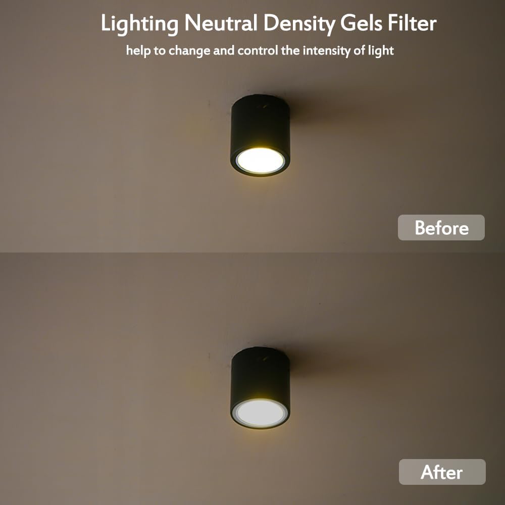 Lighting Neutral Density Gels Filter Sheet Kit - 16x20 inches ND3, ND6, ND9 for Photography