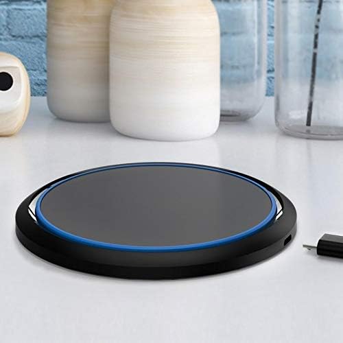 BoxWave Charger SwiftCharge PowerDisc Wireless Charger (15W) Compatible with Doogee S96 Pro - Jet Black Qi Wireless