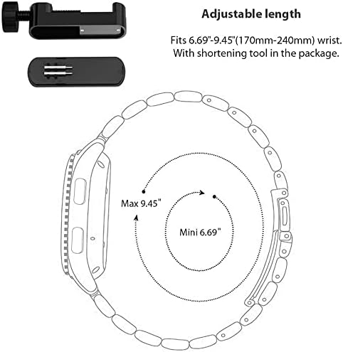 Compatible Stainless Steel Metal Replacement Strap for Fitpolo IDW15 Smart Watch, 19mm, Compatible with
