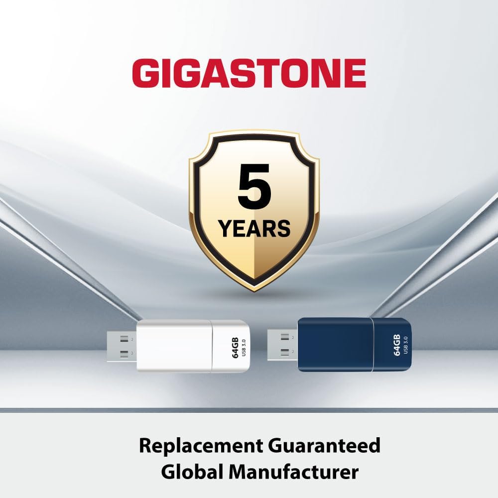 GIGASTONE 64GB Flash Drive (60 Pack) Z60NB USB 3.2 Gen 1, Ultra Fast, Retractable Capless Slider Design, Data Storage, Backup for PC/Mac/TV/Car Audio, USB 2.0/3.0/3.1 Compatible (Random Color)