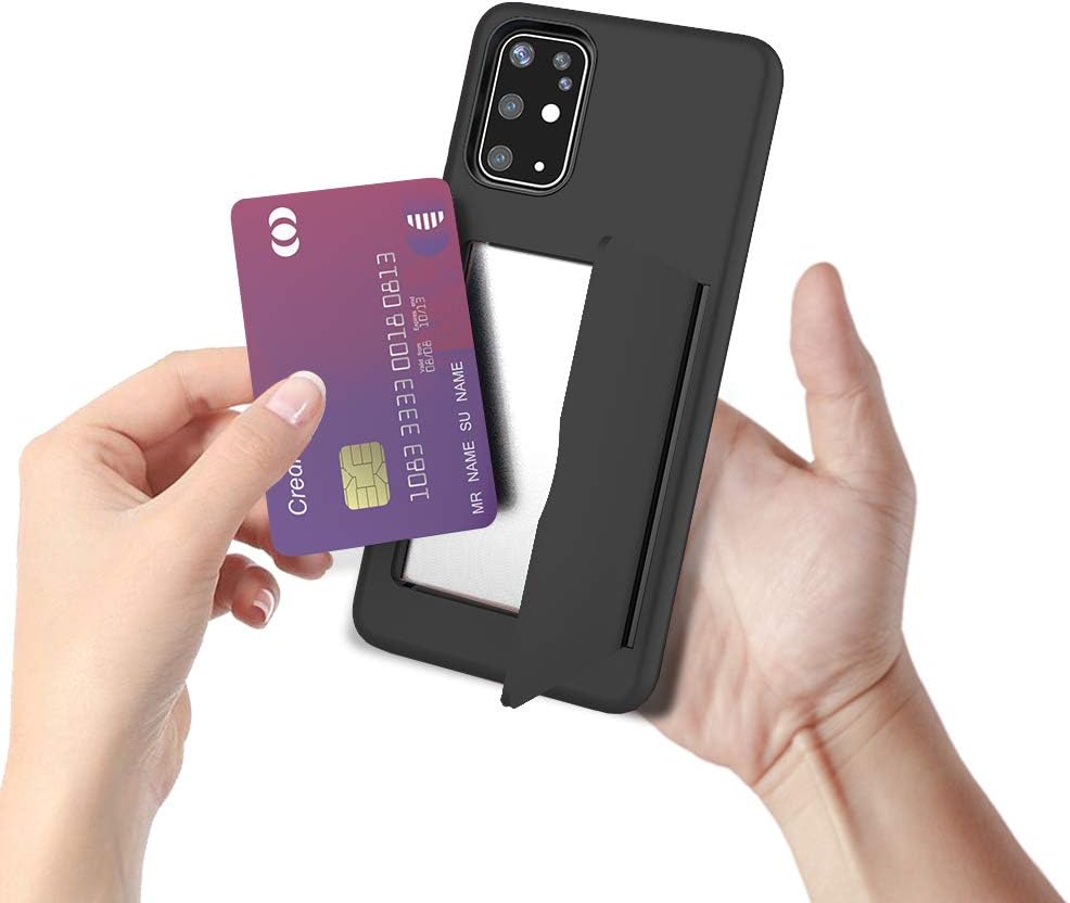 Asuwish Phone Case for Samsung Galaxy A71 5G with Tempered Glass Screen Protector, Credit Card Holder, Slim Hybrid Black