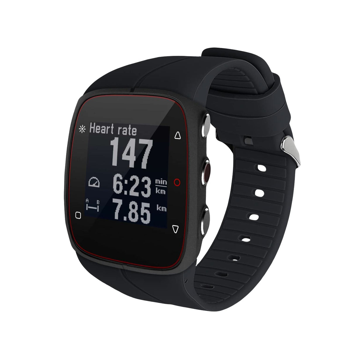 Kwmobile Strap Compatible With Polar M400 / M430 Strap - Replacement Silicone Watch Band - Black