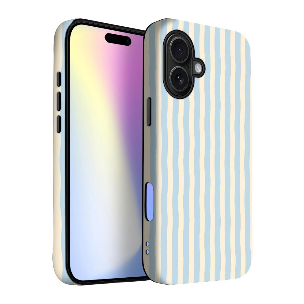 Yuzbira For Iphone 17 Case | Blue Stripes | Slim Drop Protection Design