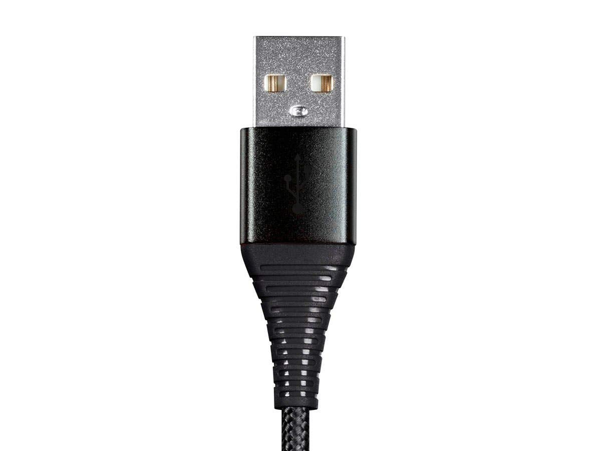 Monoprice USB 2.0 Micro B to Type A Charge & Sync Cable - 3 Feet, Black, Durable Nylon-Braid