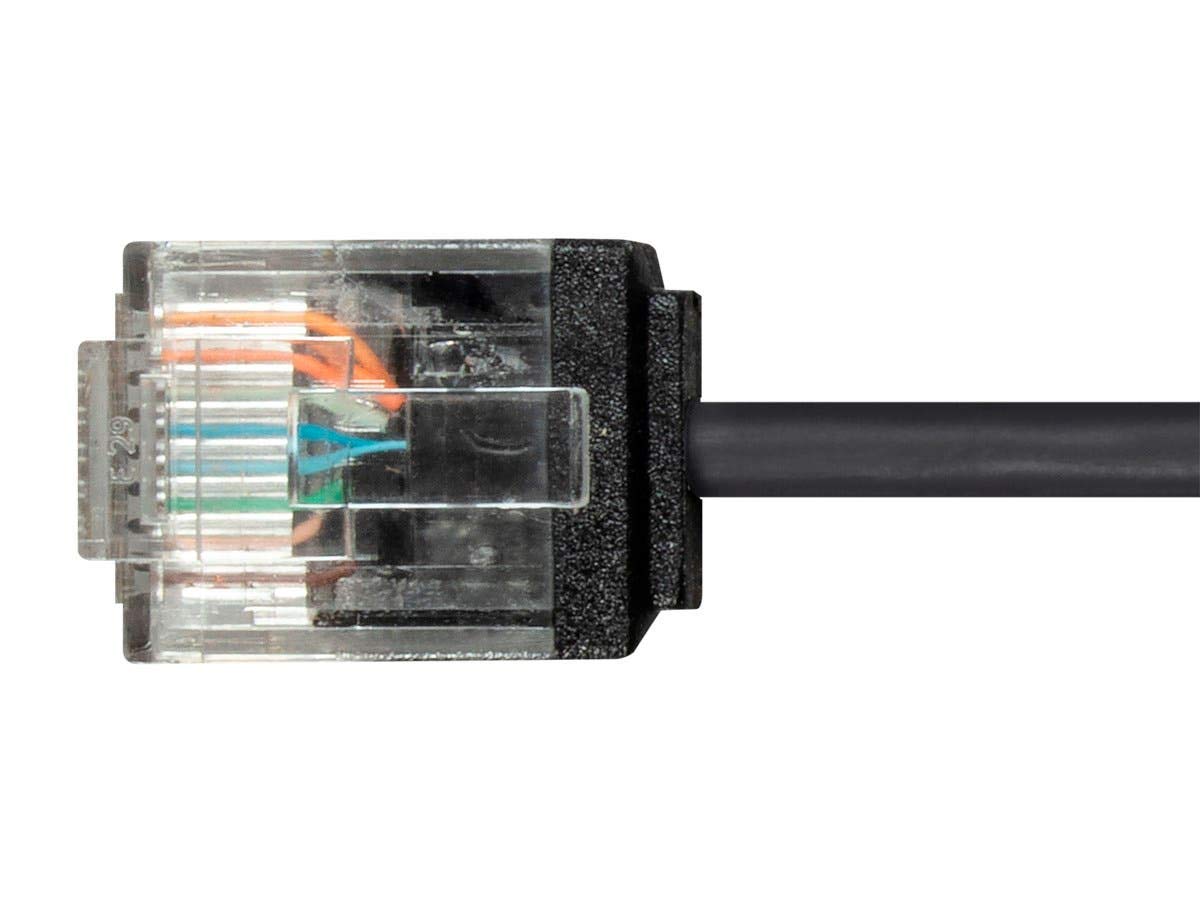 Monoprice Cat6 Ethernet Patch Cable - Snagless, 550MHz, UTP, 32AWG, 0.5 Feet, Black - Micro SlimRun Series