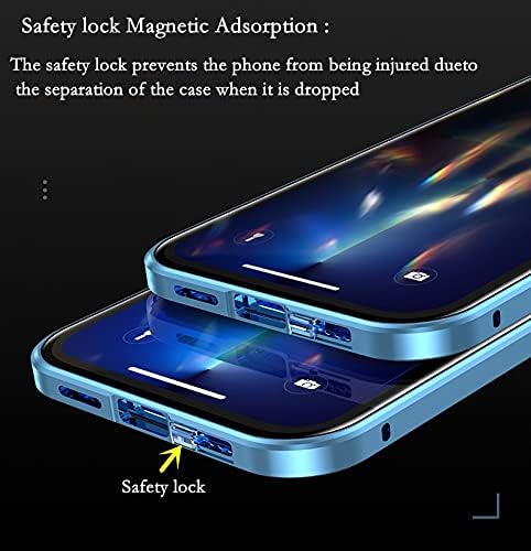 Anti-spy Screen Case for iPhone 12 Pro Max, Lock + Magnetic Adsorption, 360 Full Body Protective Cover, Red