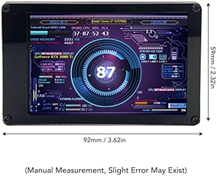 Sanpyl PC CPU Data Monitor 3.5 Inch IPS USB Mini Screen Computer Sensor Panel Display Temperature Monitor for aida64 PC CPU Data Monitor for RasPi for Linux for
