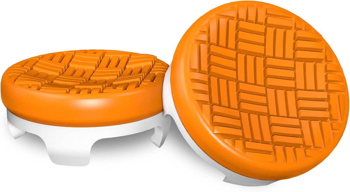 KontrolFreek Omni for PlayStation 5 (PS5) and PlayStation 4 (PS4) | Performance Thumbsticks | 2 Low-Rise Concave | Orange/White