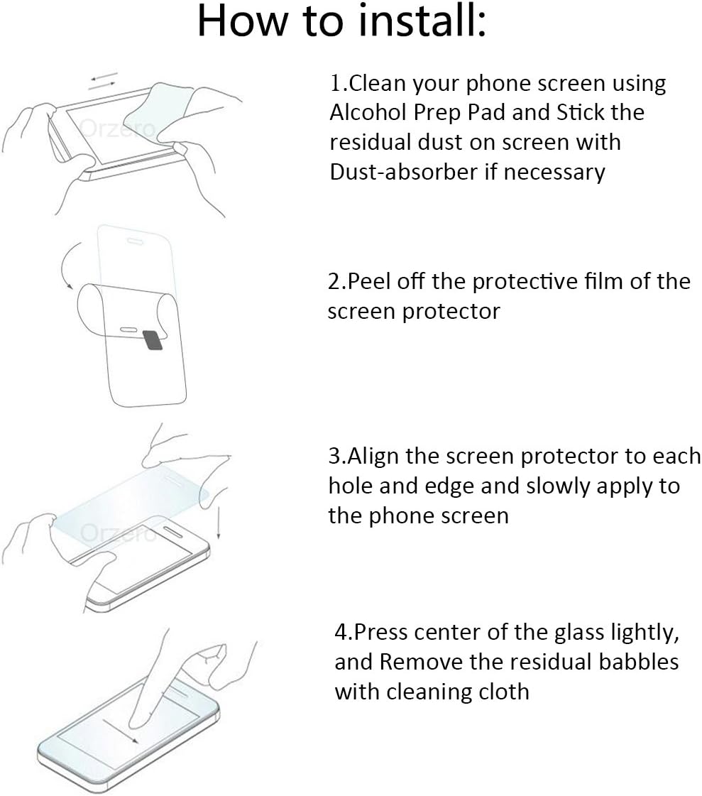 Orzero (2 Pack) Tempered Glass Screen Protector - Compatible for LG Stylo 5, Stylo 5v, HD Anti-Scratch