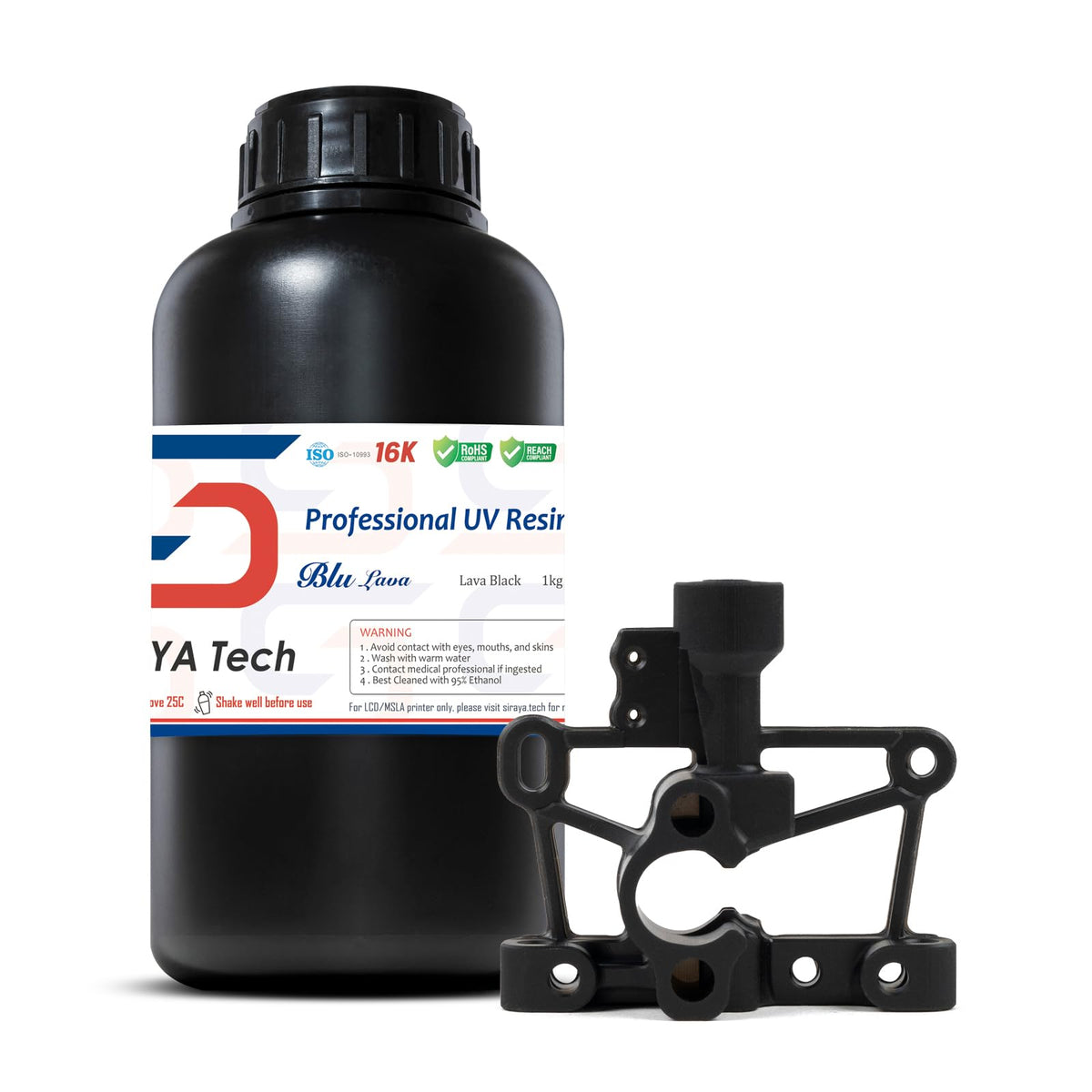 Siraya Tech Blu Lava Black: Ultra-Tough Pc-Like 3D Printing Resin | High-Strength, High-Resolution, Functional Printing, Enginee