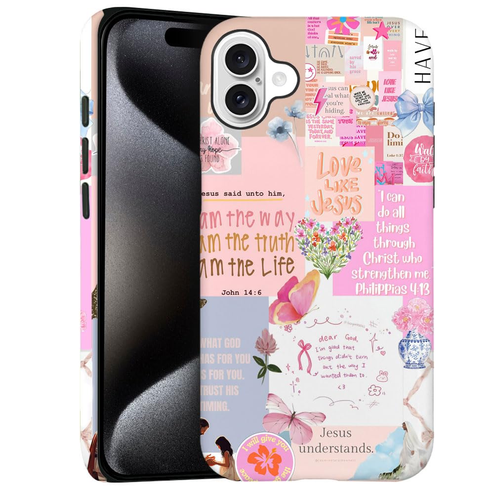 Case For Iphone 16 - Slim Fit Anti-Scratch Phone Case For Girl Women - Christian Collage Jesus (Frosted)