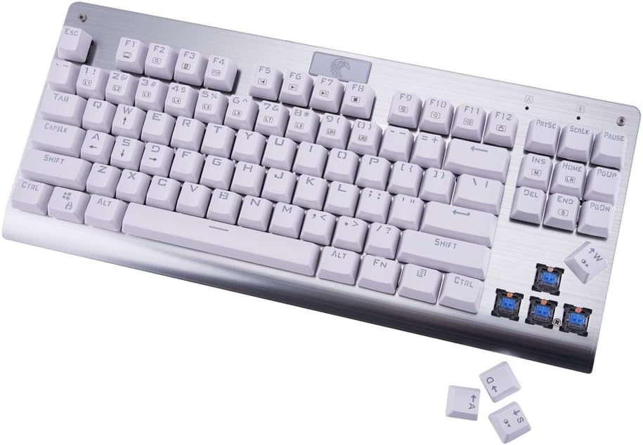 Granvela MechanicalEagle Z-77 75% Mechanical Keyboard | Aluminium Panel | Clicky Blue Switches | Rainbow LED Backlit | N-Key Rollover | 87-Key Tenkeyless | Hot Swappable |Spare Switches Included