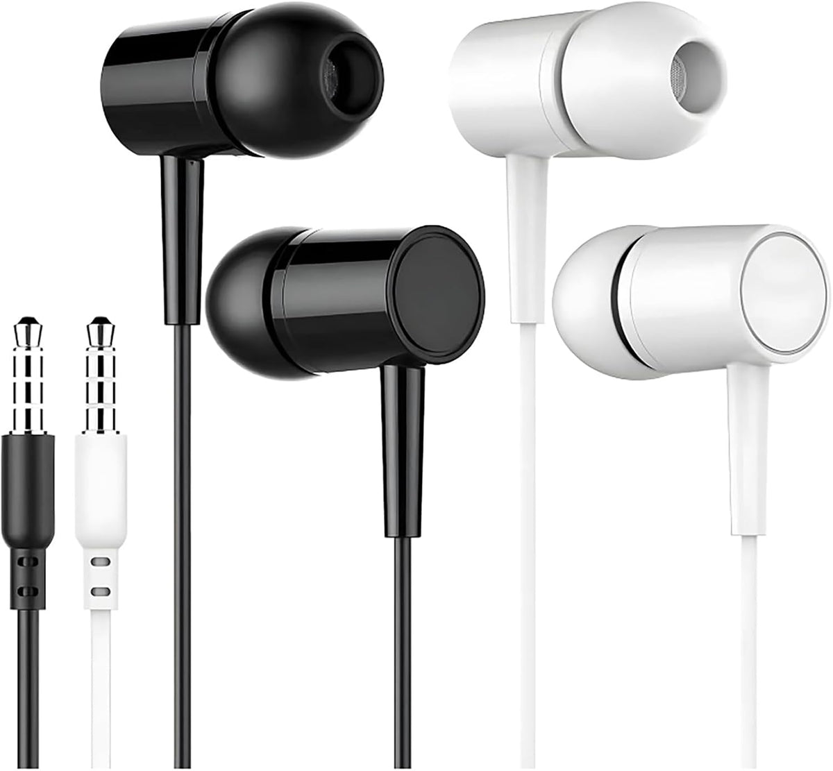 Generic 2Pack 3.5mm Wired Headphones Earbuds Wired Stereo in-Ear Headphones, Ideal for Music, Gaming, Online Classes