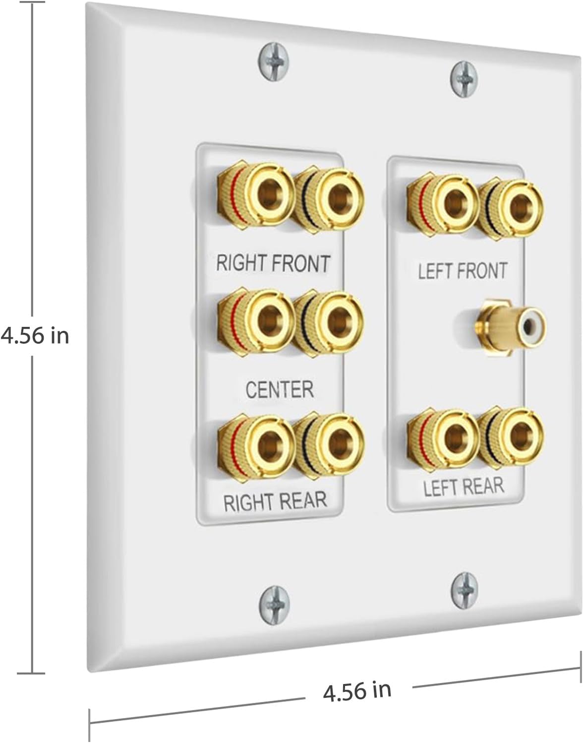 ICESPRING 5.1 10 5 1 Home Theater Surround Sound Distribution Wall Plate Banana Binding Post Coupler for Speakers