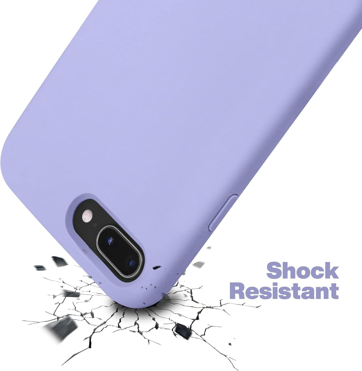 OTOFLY Premium Soft Silicone Rubber Full-Body Protective Bumper Case for iPhone 7/8 Plus (Light Purple)