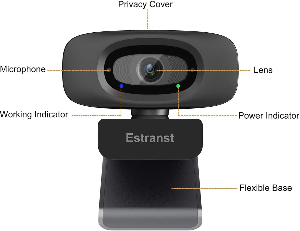 Autofocus 2K Webcam with Privacy Cover & Noise Canceling Microphone, Works with Zoom Teams YouTube Xbox, External Web Computer Camera for Laptop Mac PC Desktop Monitor