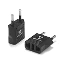 United States to Serbia Travel Power Adapter to Connect North American Electrical Plugs to Serbian Outlets for Cell Phones, Tablets, eReaders