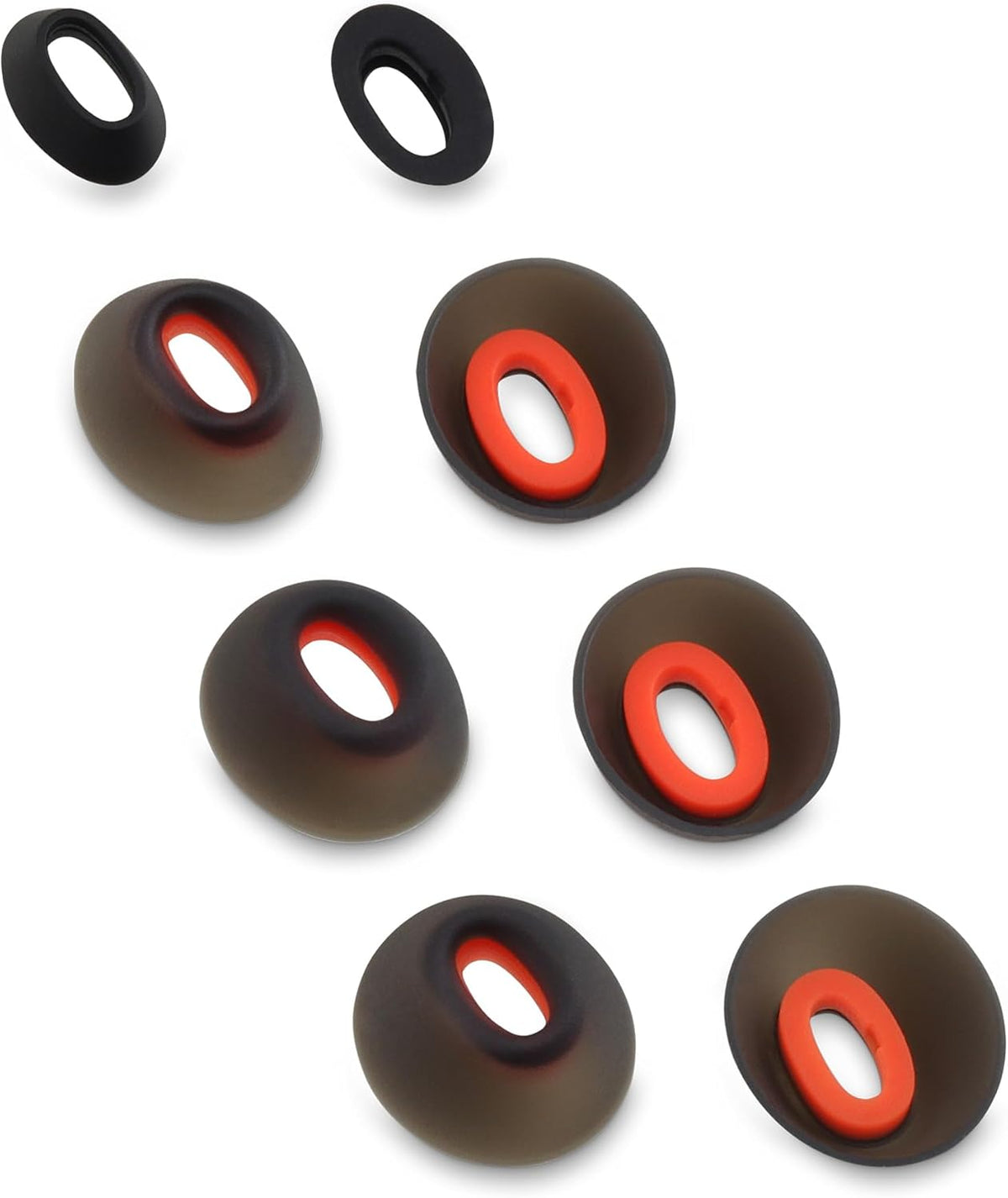 Replacement Silicone Ear Tips for JBL Tune Flex Wireless Earbuds, 8 Pairs (XS/S/M/L, Black)