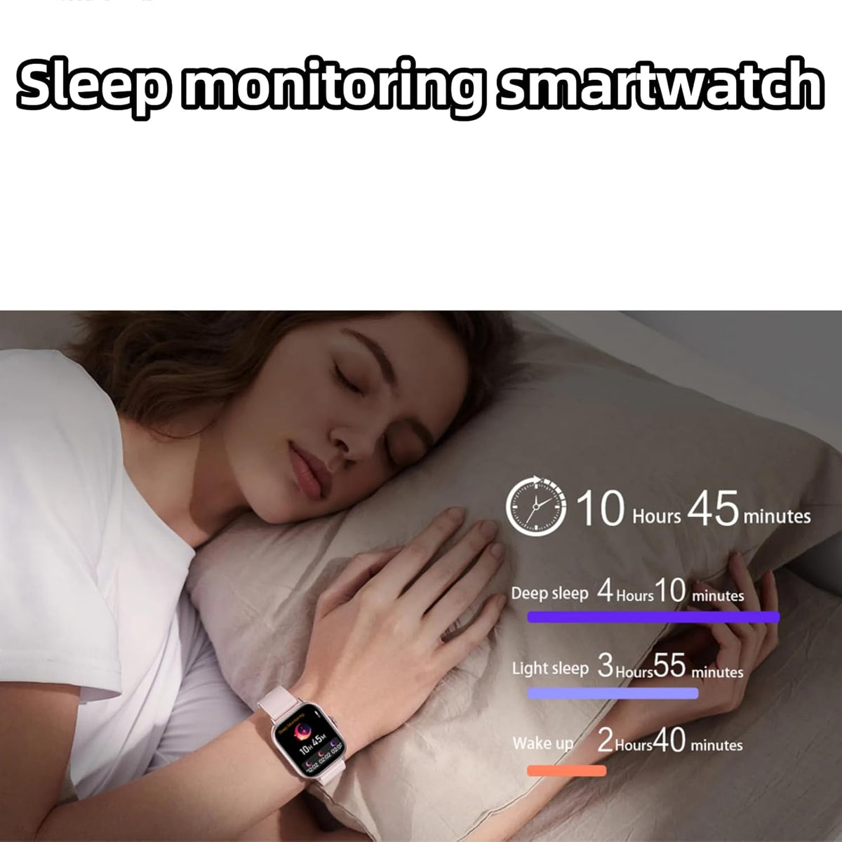 Smart Watch for Women Men, 2.01" Fitness Tracker with Heart Rate Monitor, IP67 Waterproof, Black for Android iOS Phones