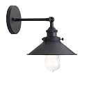 PERMO Vintage Industrial Metal Wall Sconce Lighting 180 Degree Adjustable Wall Lamp Matte Black