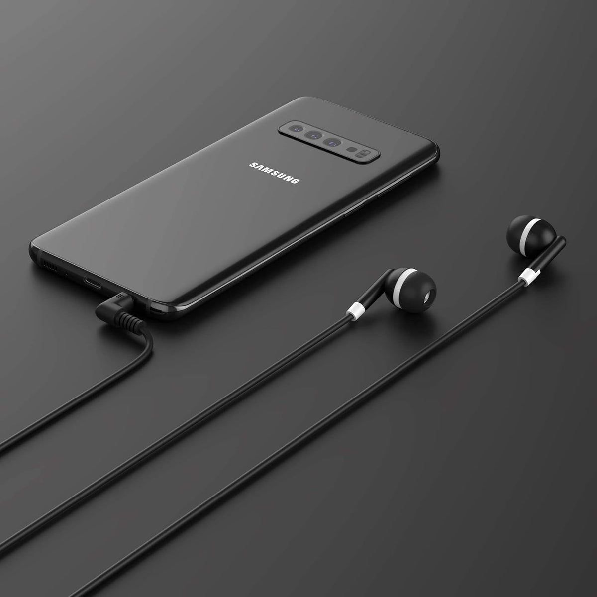 Maeline Bulk Earbuds, 100 Pack with 3.5 mm Headphone Plug - Black