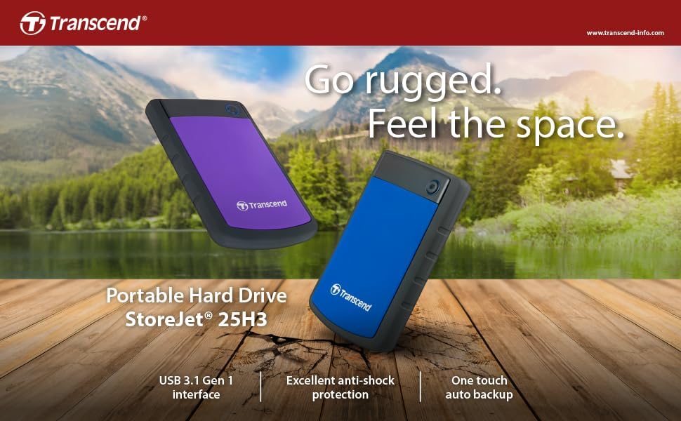 Transcend 4TB StoreJet 25H3 2.5-inch USB3.0 Portable Hard Drive