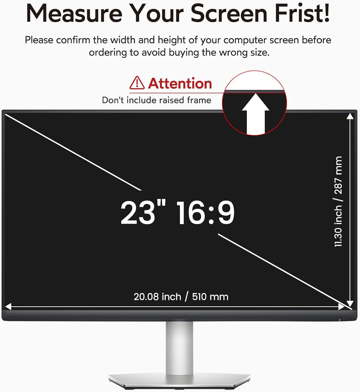 BERSEM 23 Inch Monitor Computer Privacy Screen Filter for 16:9 Ratio Removable Monitor Anti Glare & Privacy Filters for 23 Inch, Anti Blue Light, Anti-Spy, Anti-Scratch, UV-Blocking