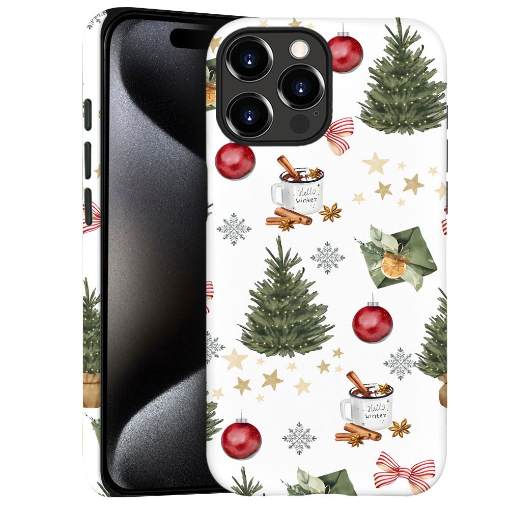 Case For Iphone 12 Pro - Slim Fit Anti-Scratch Phone Case For Girl Women - Vintage Christmas Trees (Frosted)
