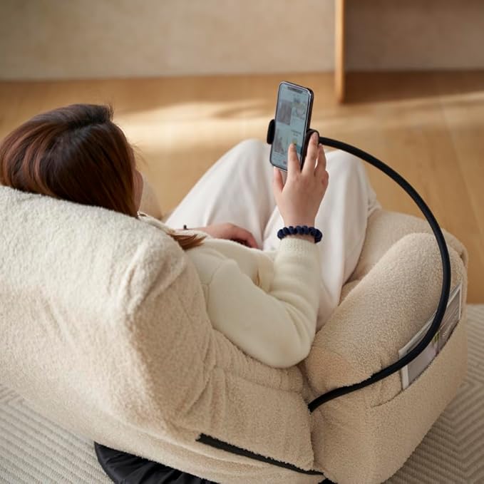 360° Swivel Lounge Chair with Adjustable Headrest & Lumbar Support – Rotatable Modern Gaming Recliner for Living Room Bedroom or Balcony (Beige)