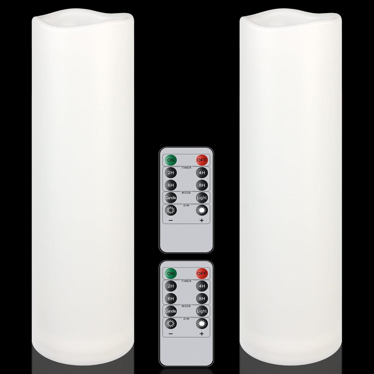 Warmhere 2 Pack Extra Large Outdoor Candles With Timer Waterproof, 14 X 4 Flickering Flameless Candles Battery Operated With Rem