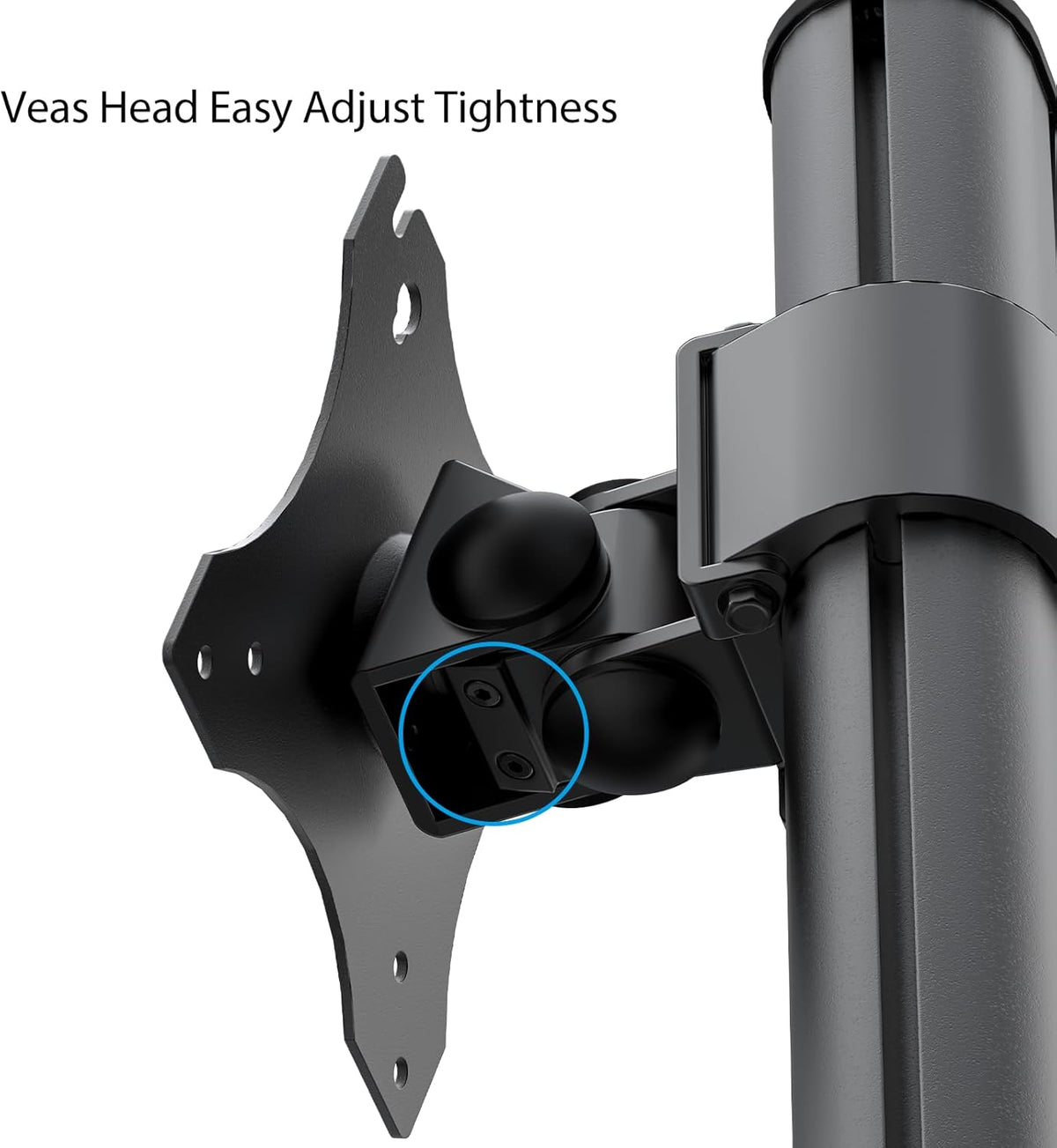 BEWISER Dual Monitor Stand Desk Mount- Vertical Heavy Duty Monitor Riser Fits Two 17 to 49 Inch Screen with Swivel, Tilt, Height Adjustable,weight capacity up to 33 lbs,BL200-B