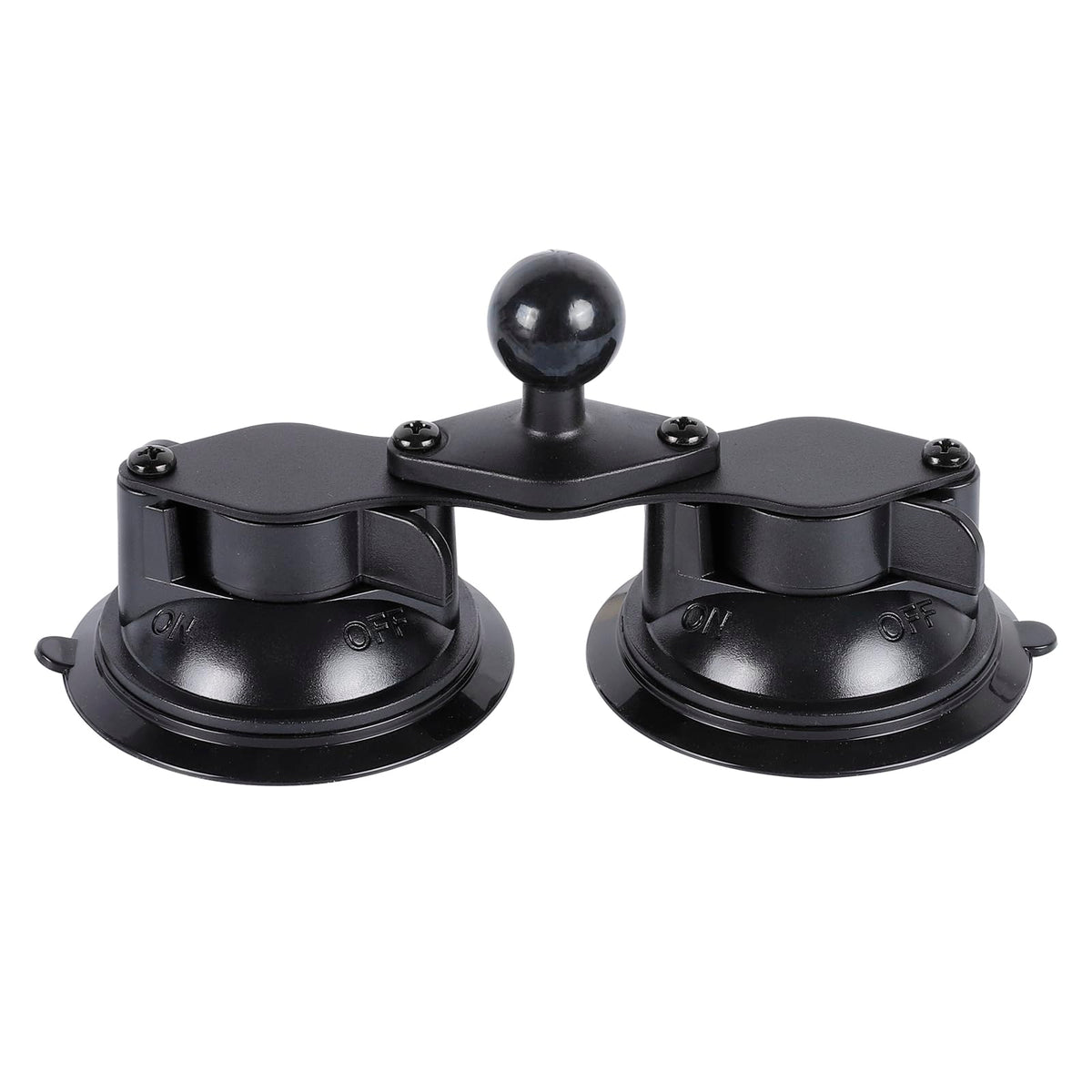 Dual Suction Cup Base With 1 Ball, Heavy Duty 2 Suction Car Mount Base Compatible With Ram Mounts And Other B Size Double Socket