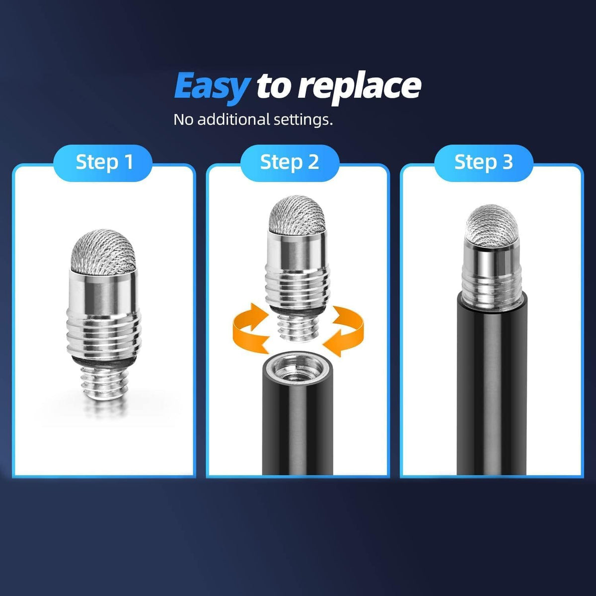 Mesh Fiber Tips (10 Pack) GUUGEI Stylus Pen Replacement Tips Suitable for capacitive Touch Screen,High Sensitivity, Soft, no Scratch Screen Pen tip