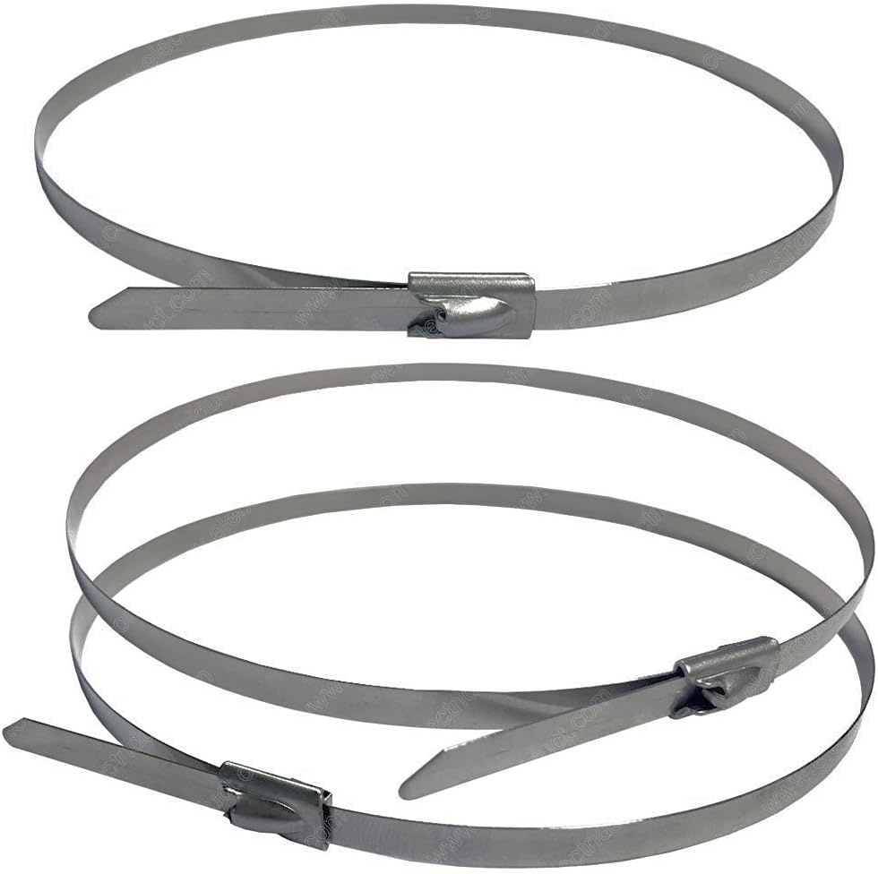 Electriduct 304 Stainless Steel Cable Ties, 14 Inch, 200 Lbs Heavy Duty Self Locking Zip Ties, 10 Pack