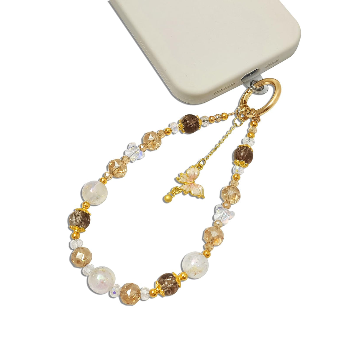 Cioatu Cute Phone Wrist Strap Chic Beaded Cellphone Lanyard With Tether Tab Phone Charm Grip Strap For Phonebag Purses Keys (But