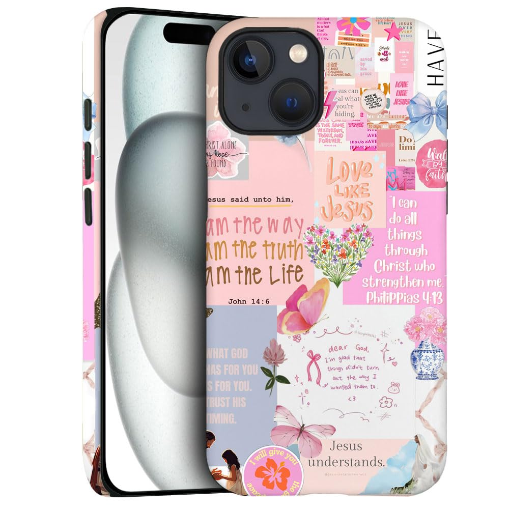 Case For Iphone 15 Plus - Slim Fit Anti-Scratch Phone Case For Girl Women - Christian Collage Jesus (Frosted)