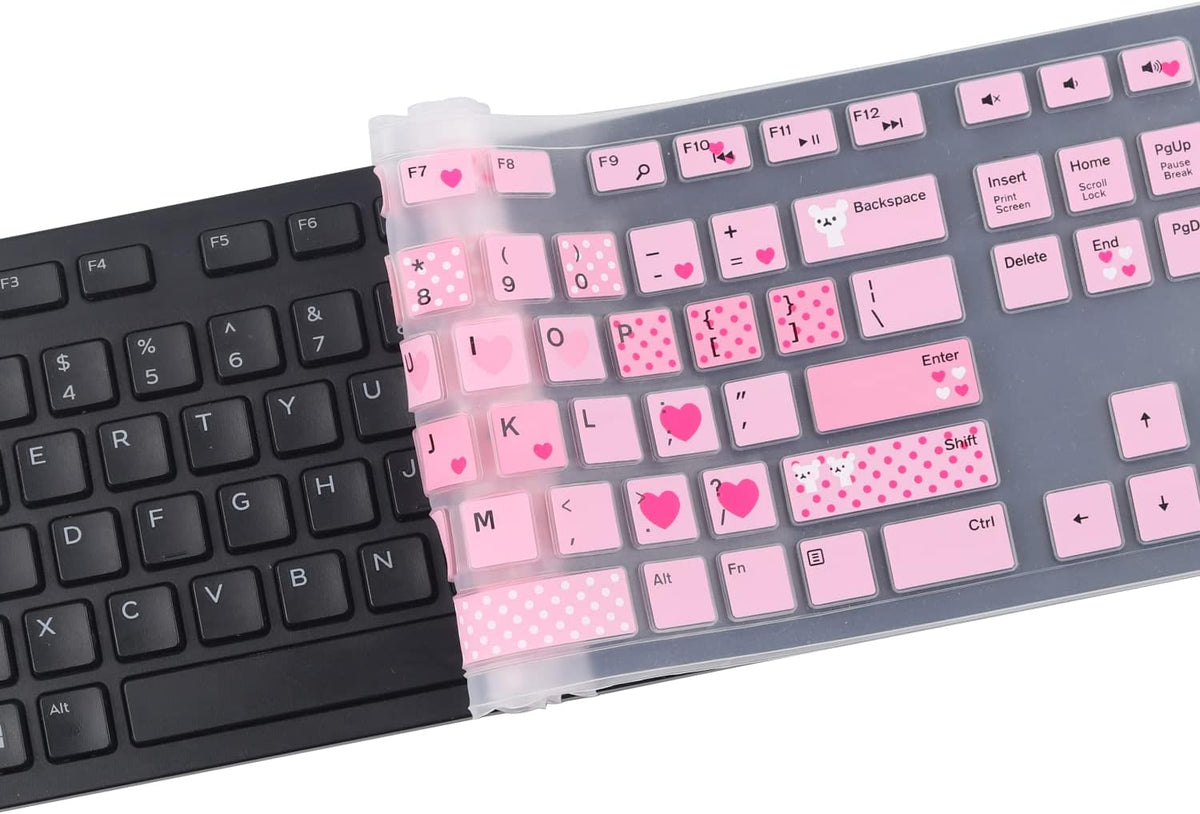 Keyboard Cover Skin for Dell KM636 KB216 KB216t KB216d KB216p Wired & Wireless Keyboard, Dell Optiplex 5250 3050 3240 5460 7450 7050, Dell Inspiron Desktop 24" 27" 5400 5490 7700 7790 3475 3670 3477