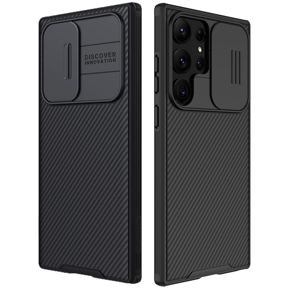 Samsung Galaxy S23 Ultra Case With Camera Cover,Slim Fit Thin Polycarbonate Protective Shockproof Cover With Slide Camera Cover,