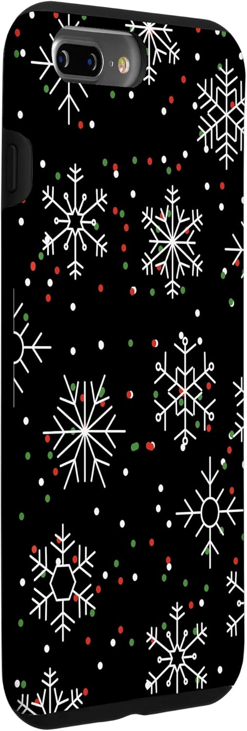Black Christmas Phone Case for iPhone 7 Plus/8 Plus - Winter Lover Snowflake Design