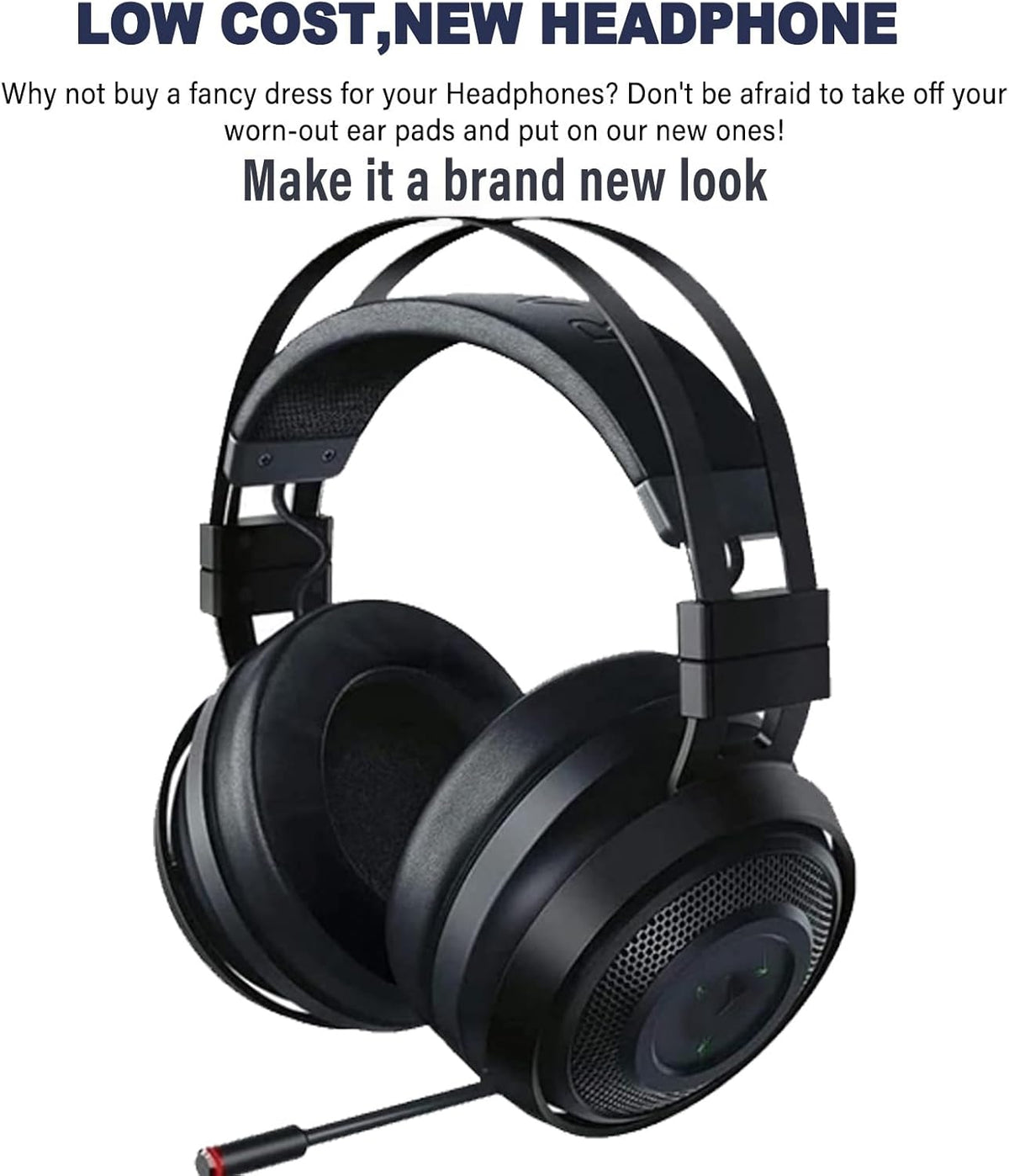 Nari Cooling-Gel Ear Pads for Razer Nari Ultimate, Nari Essential, Kraken Kitty, Kraken Tournament, Kraken X Headphones.
