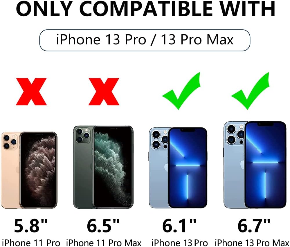 3PCS Rear Camera Lens Protector for iPhone 13 Pro/13 Pro Max, HD Clear Full Coverage Guard