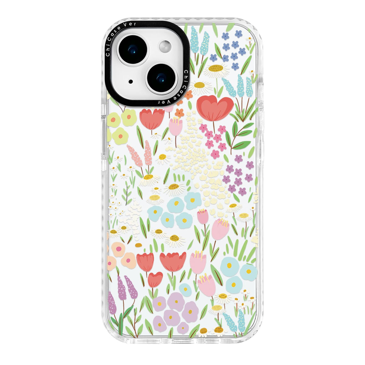 Chicasever For Iphone 13 & Iphone 14 Case, Colorful Wildflower Meadow Pastel Floral, Spring Flower Tpu Compatible With Magsafe &