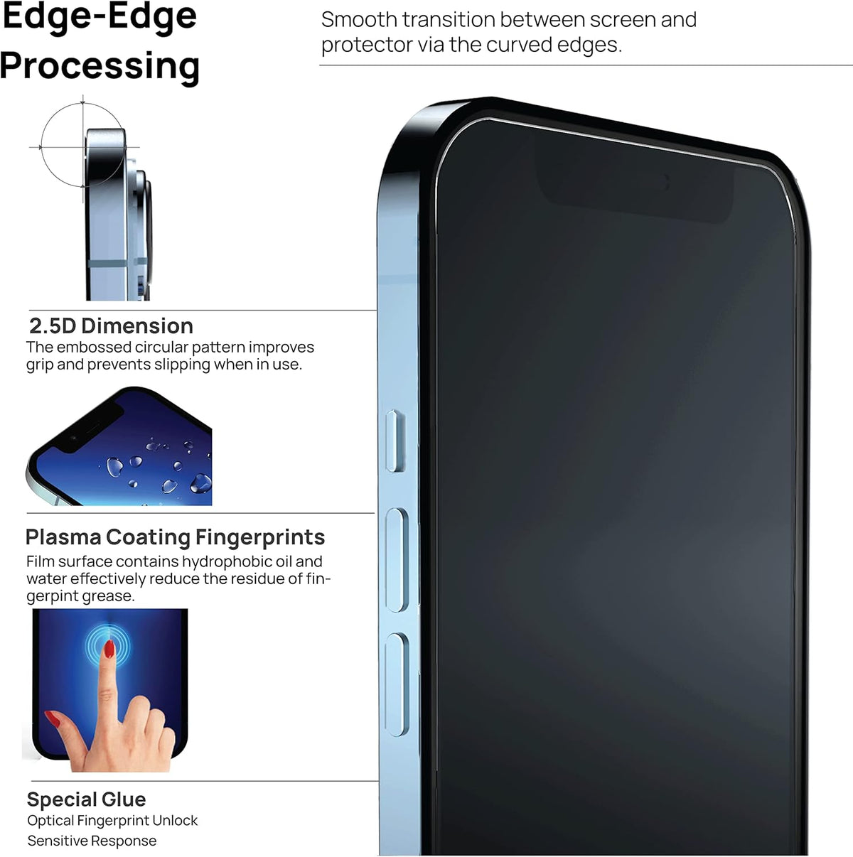 IceSword Anti Blue Light Screen Protector for iPhone 14 Plus/13 Pro Max (6.7") - 2022 Shatterproof 9H Tempered Glass,
