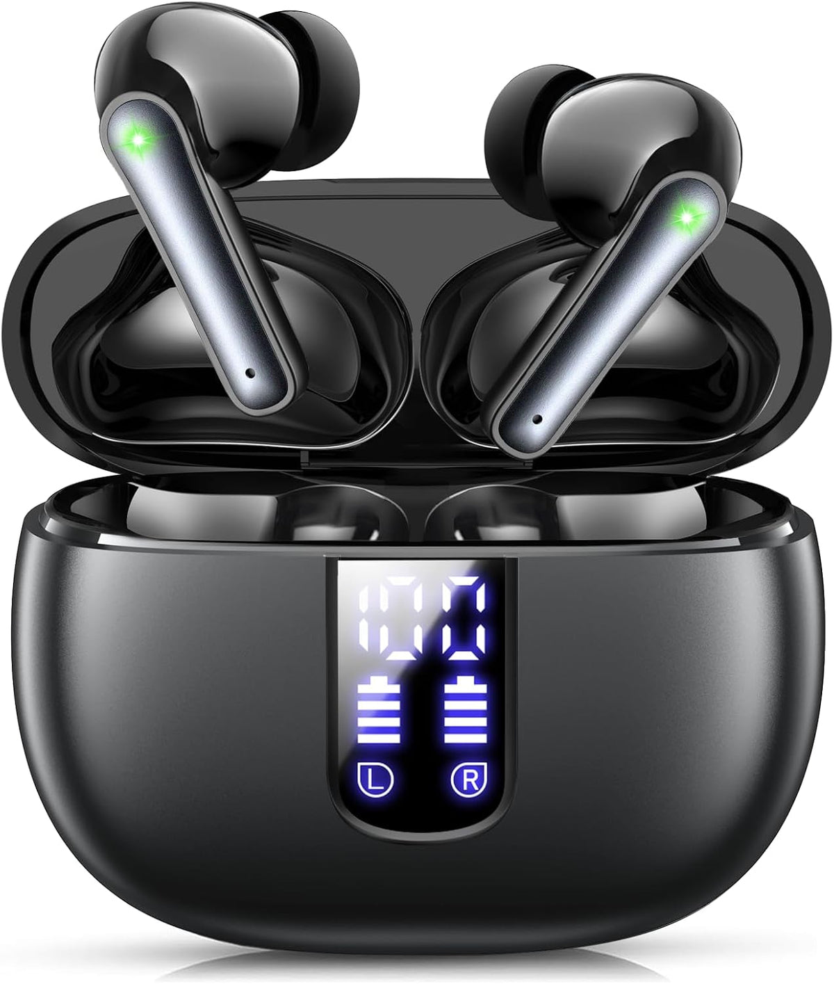 Generic 60H Bluetooth Headphones, Playback LED Screen Wireless Earbuds, Black