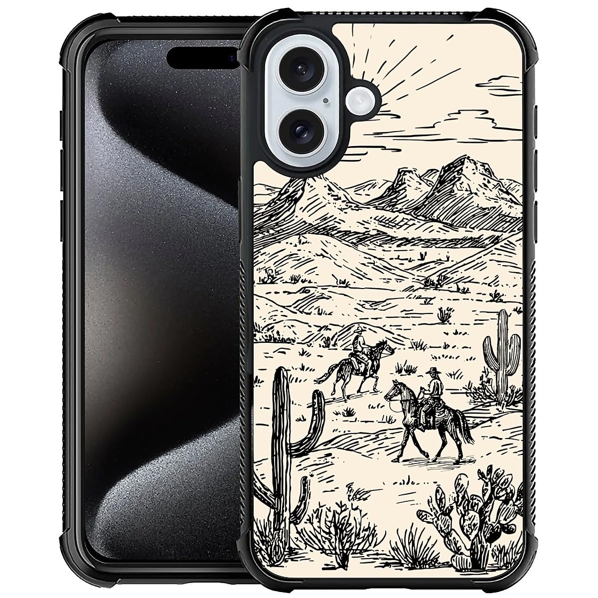 Deaorew For Iphone 16 Plus Case | Classic Slim Cover Design | Cowboy Wild West