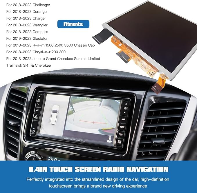 8.4 U-connect 4C UAQ Monitor Touch Screen LCD Display #TDO-XGA084 Fit for Jeep Grand Cherokee Limited X Sport Utility 4-Door 3.6L 3604CC 220Cu. In. V6 FLEX DOHC Naturally Aspirated 2019-2021