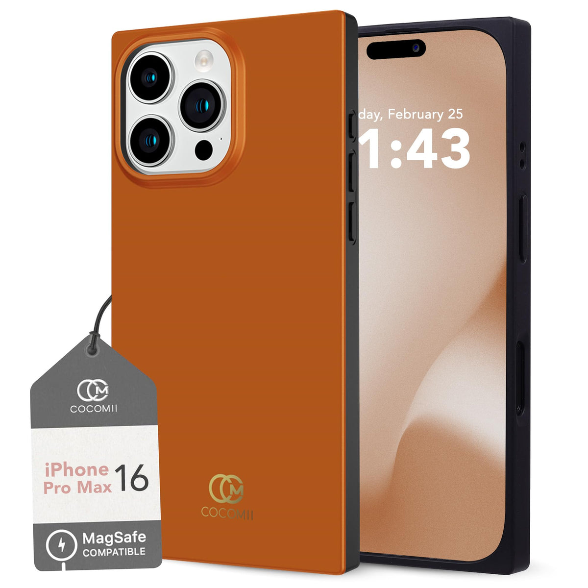 Cocomii Rectangle Case For Iphone 16 Pro Max, Compatible With Magsafe, Matte Toffee
