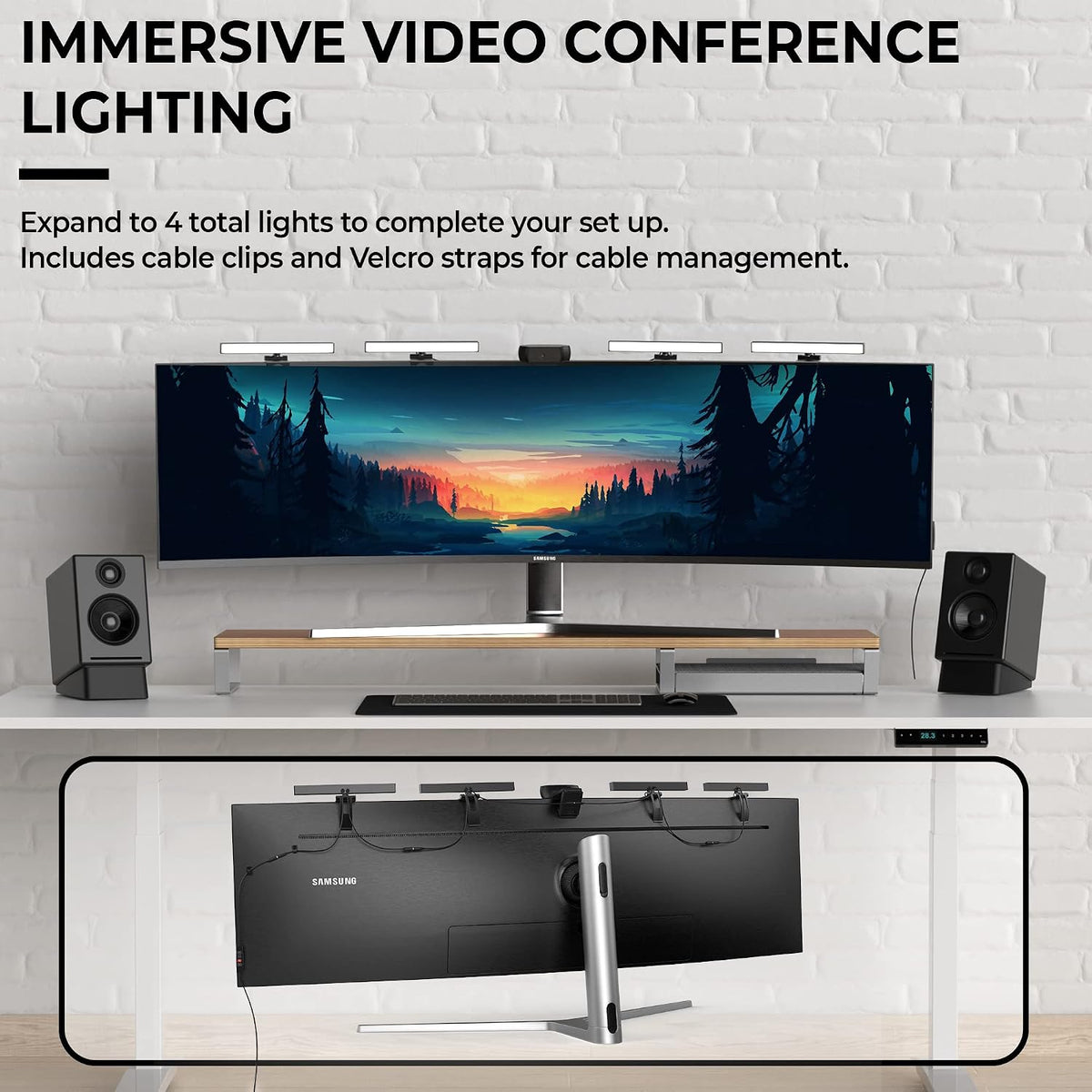 HumanCentric Setup, Video Conference Lighting, Add-On Only Light for Streaming and Video Conferencing, Add-On Only Kit