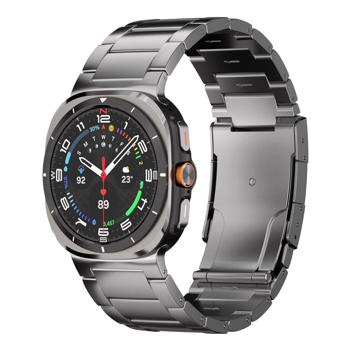 Ultra Supply Co. Titanium Band For Samsung Galaxy Watch Ultra 47Mm - Galaxy Watch Ultra Metal Band With Folding Clasp, Scratch &