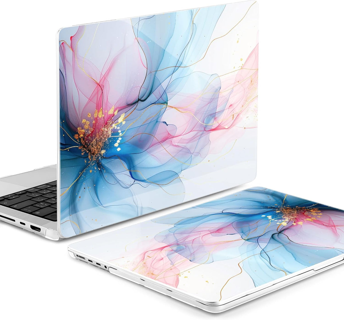 DONGKE for M4 MacBook Pro 16 Inch Case 2024 2023 2021 A3403 A3186 M3 A2991 M2 A2780 M1 A2485 Pro/Max Chip, Plastic Hard Shell Case & Keyboard Cover for Mac Pro 16 with Touch ID, Soft Flowing Colors